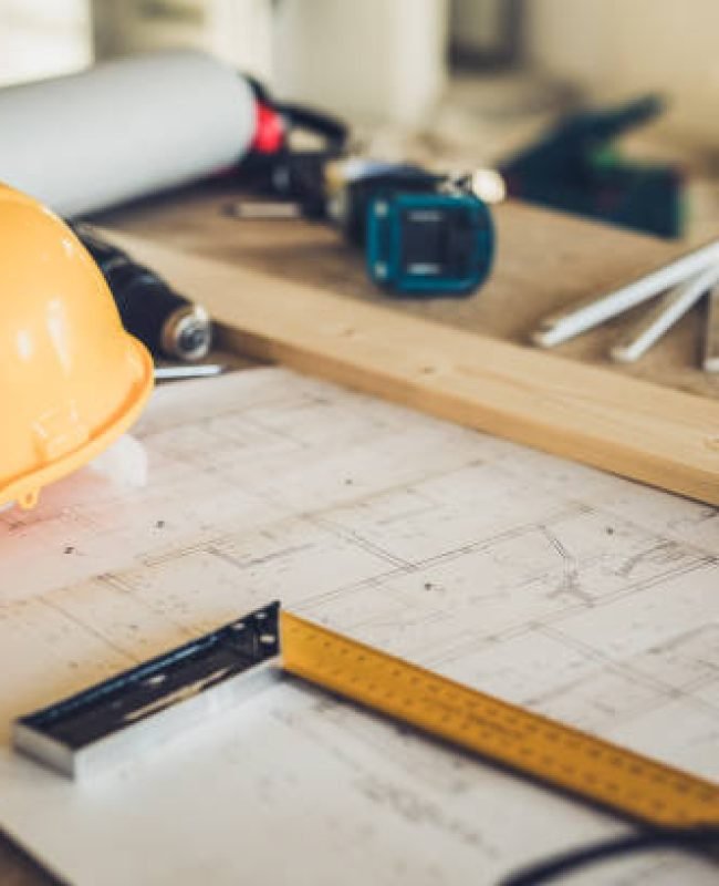 Manual worker's equipment at construction site without people.